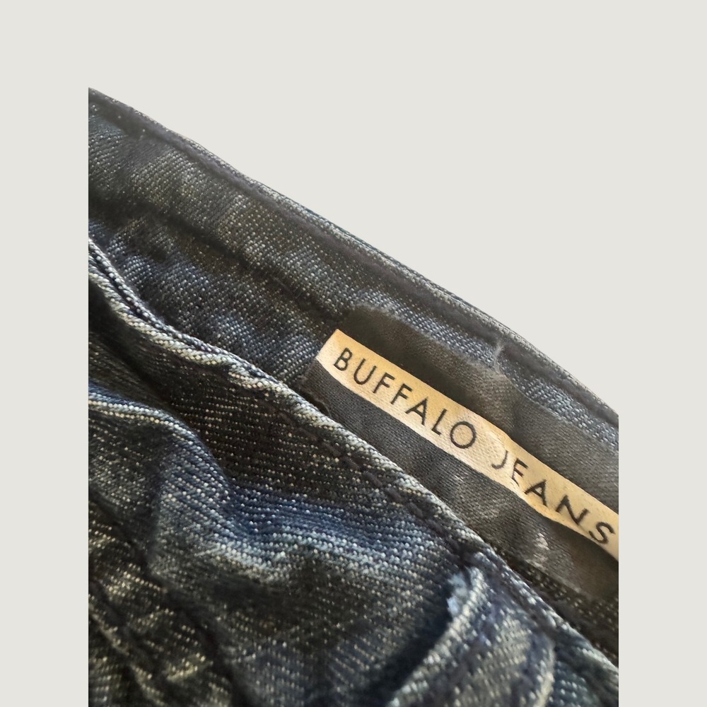 Buffalo David Bitton Jeans Mens 40 Blue Dark Wash Whiskered Bootcut Denim - Picture 10 of 11